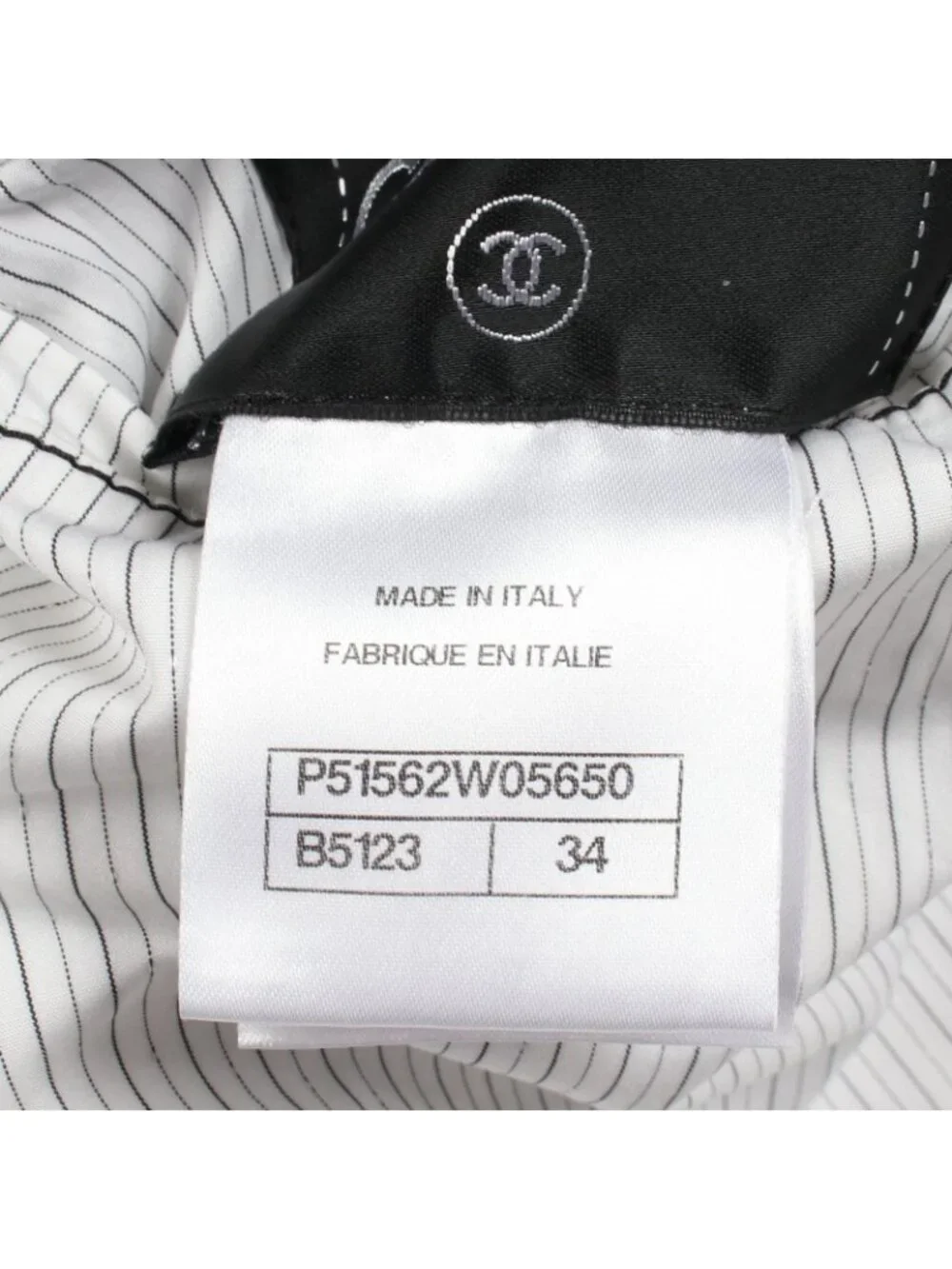 Chanel Soutien Collar Coat CC Logo Button Stripe Reversible